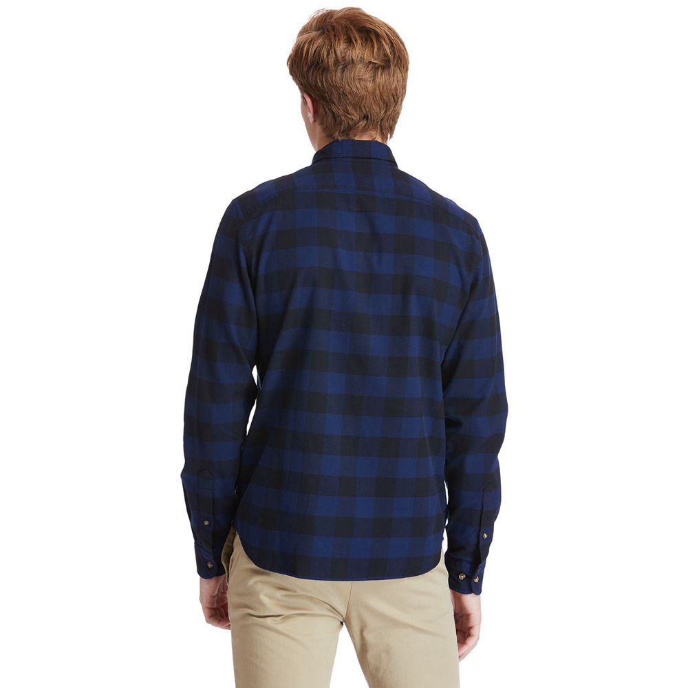 Camasi Timberland Barbati Bleumarin - Mascoma River Slim-Fit Long-Sleeve Check - Romania - GLFEQM732